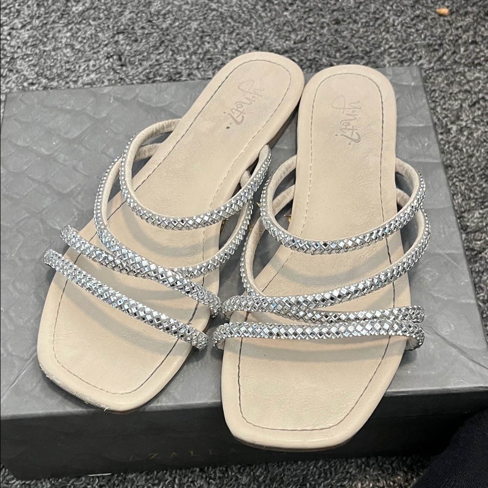 Loeffler Randall Silver Strappy Sandals